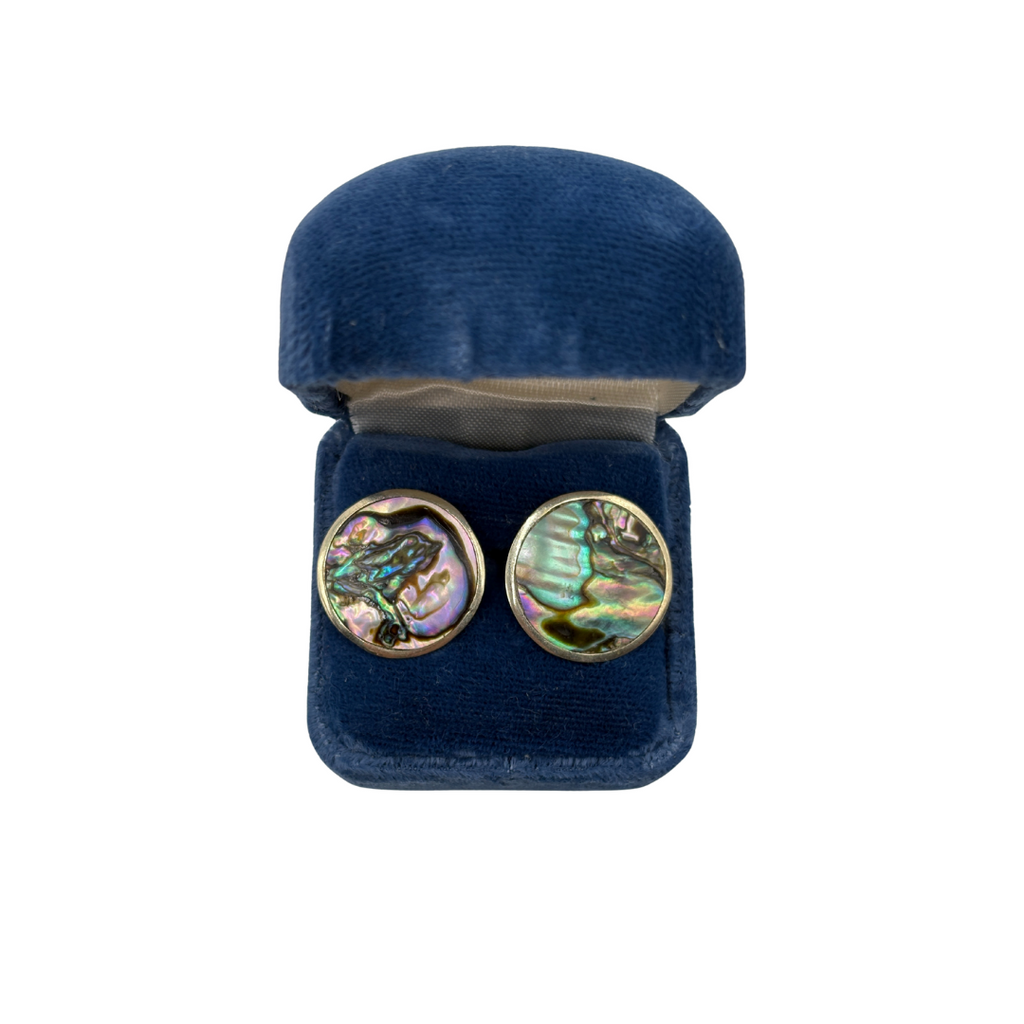 Statement Inlaid Abalone Stud Earrings