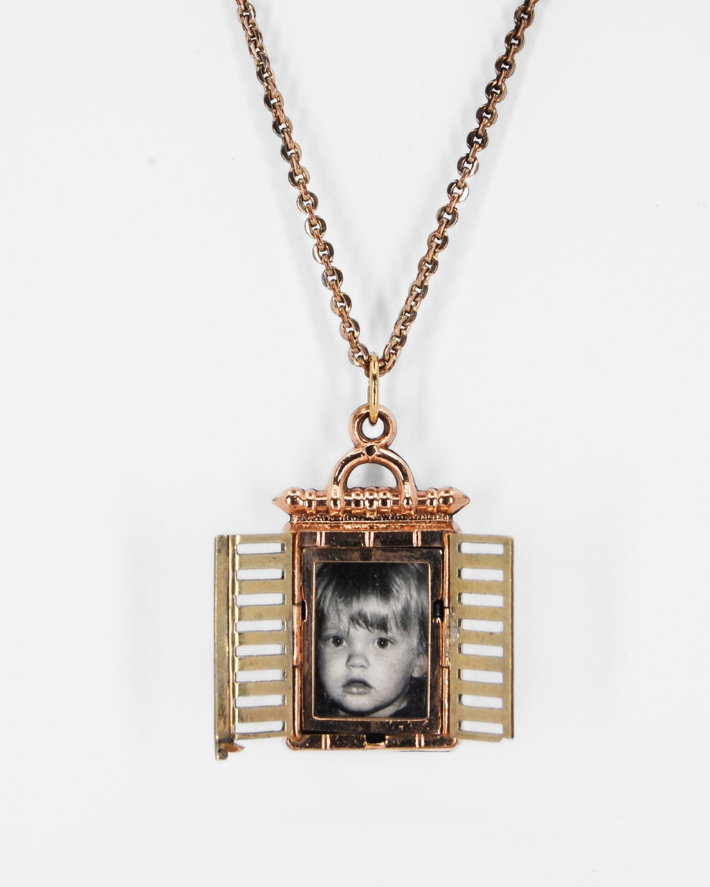 Antique Rare Gold-Filled Bloodstone Shutter Locket