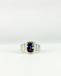 Sterling Silver Cushion Cut Amethyst Ring
