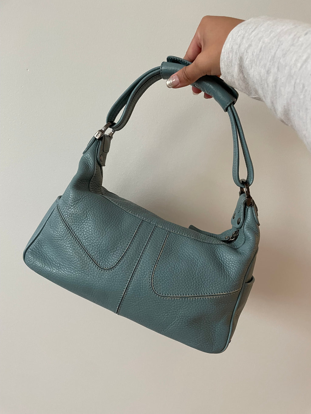 Tods Light Blue Medium Mickey Hobo Bag