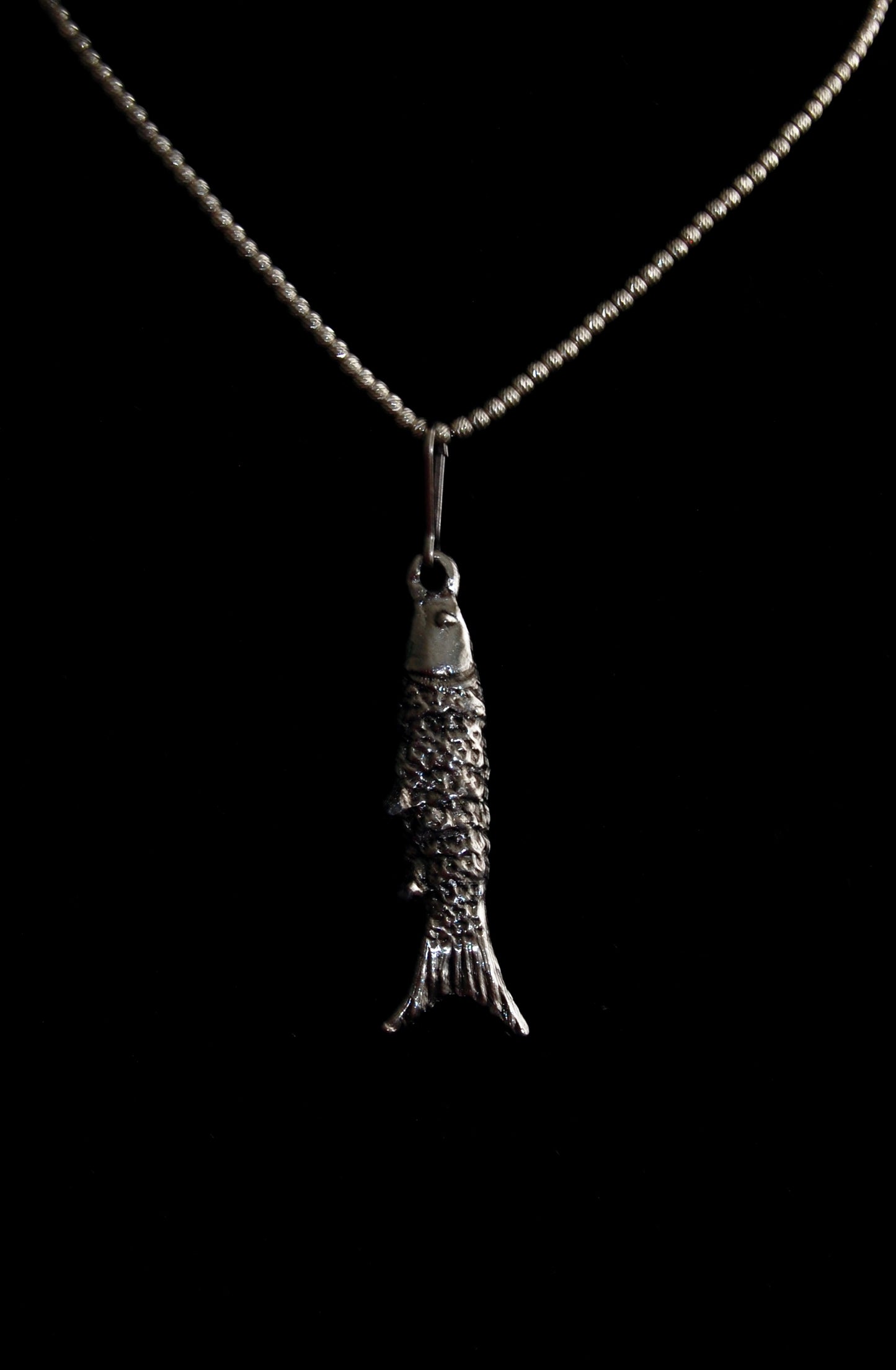 Silver-tone Fish Pendant
