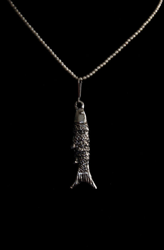 Silver-tone Fish Pendant