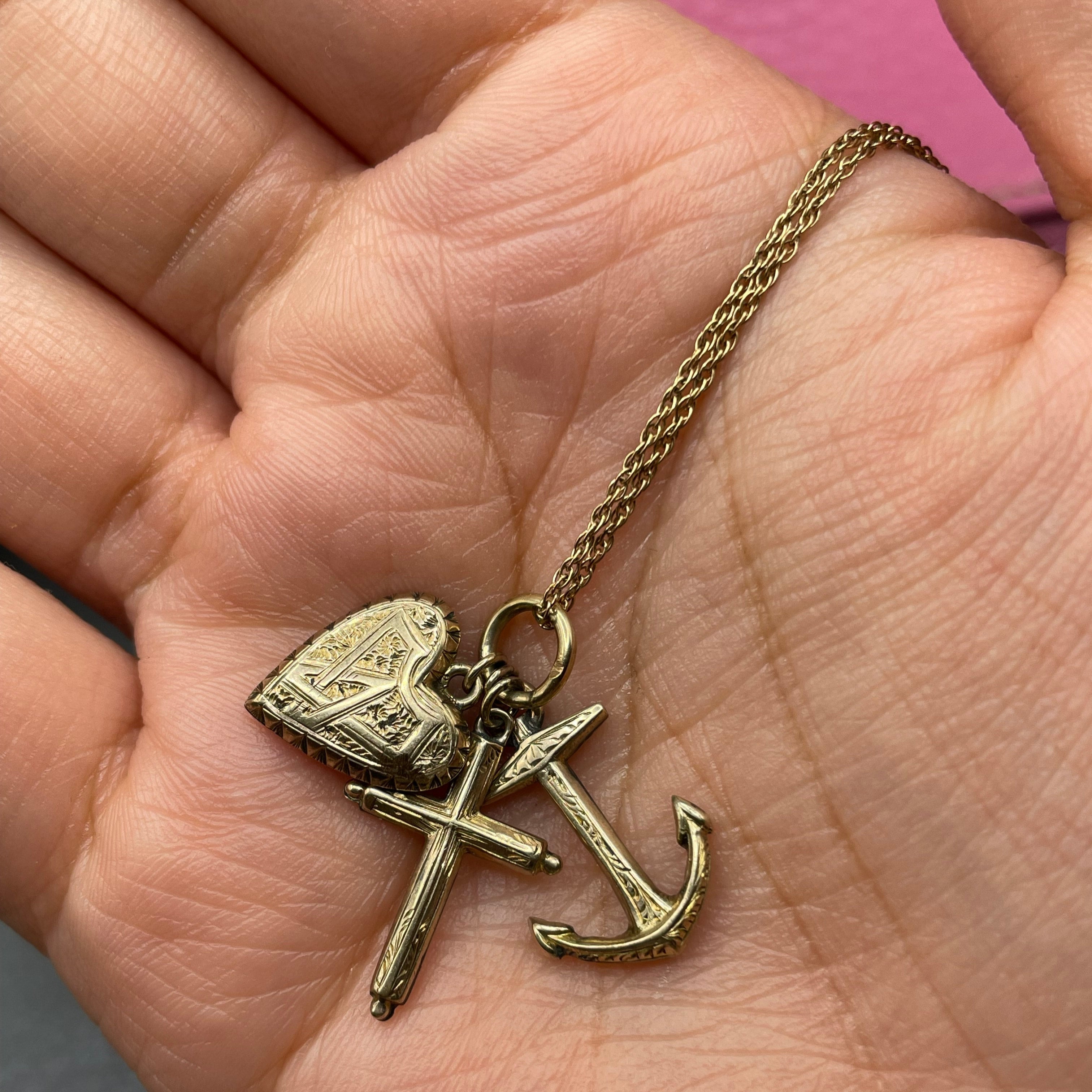 14KT Gold-filled Faith, Hope, & Love Pendant