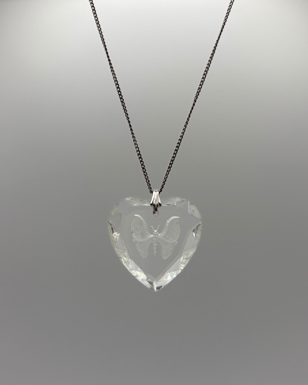 Sterling Glass Butterly Necklace