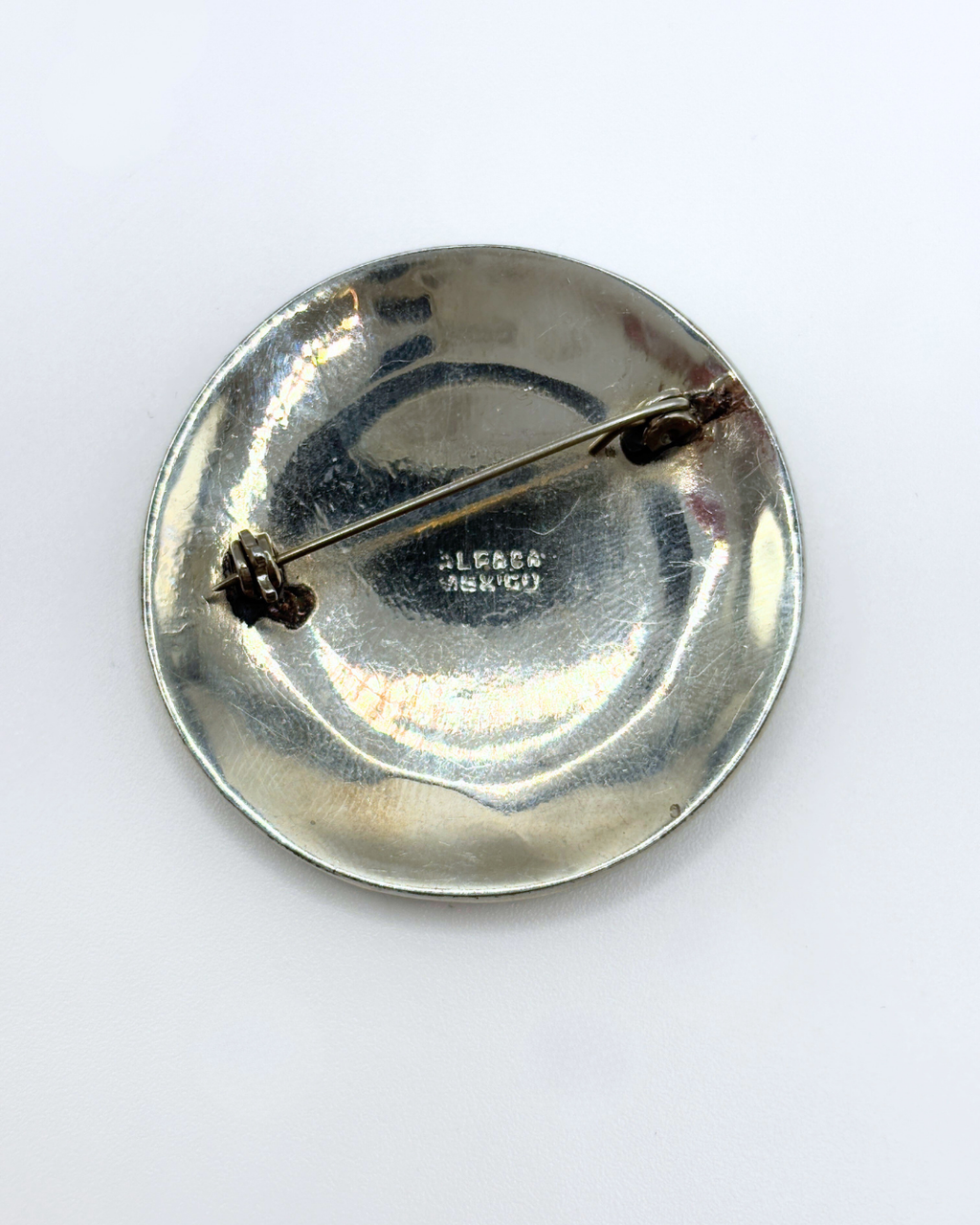 Broche en argent nacre et ormeau du Mexique