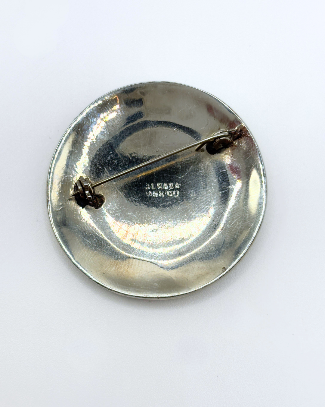 Mexico Mother of Pearl & Abalone Silver Brooch