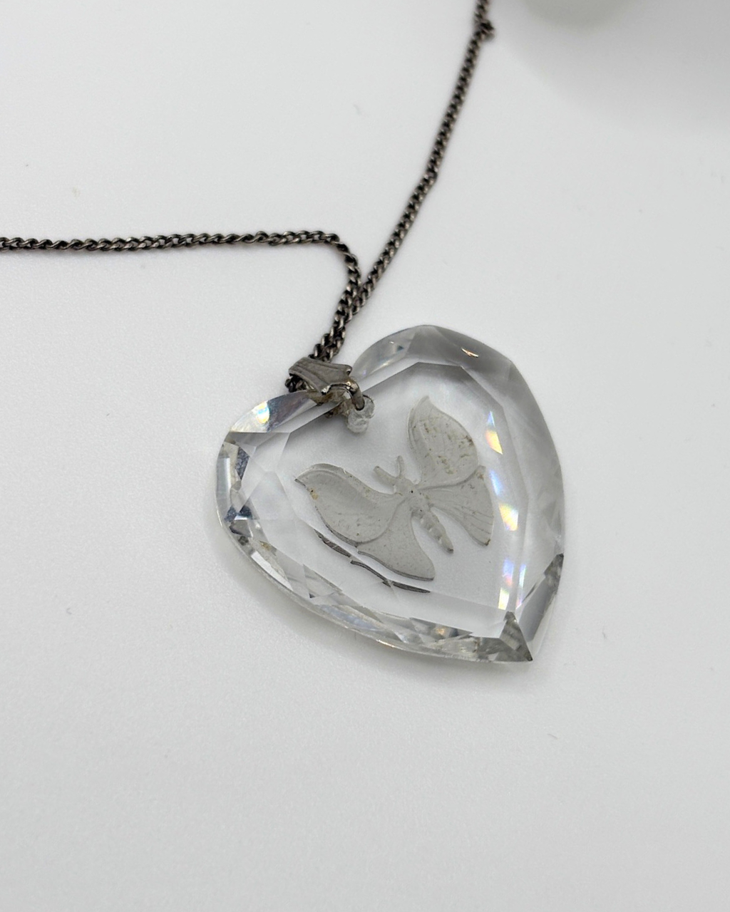 Sterling Glass Butterly Necklace