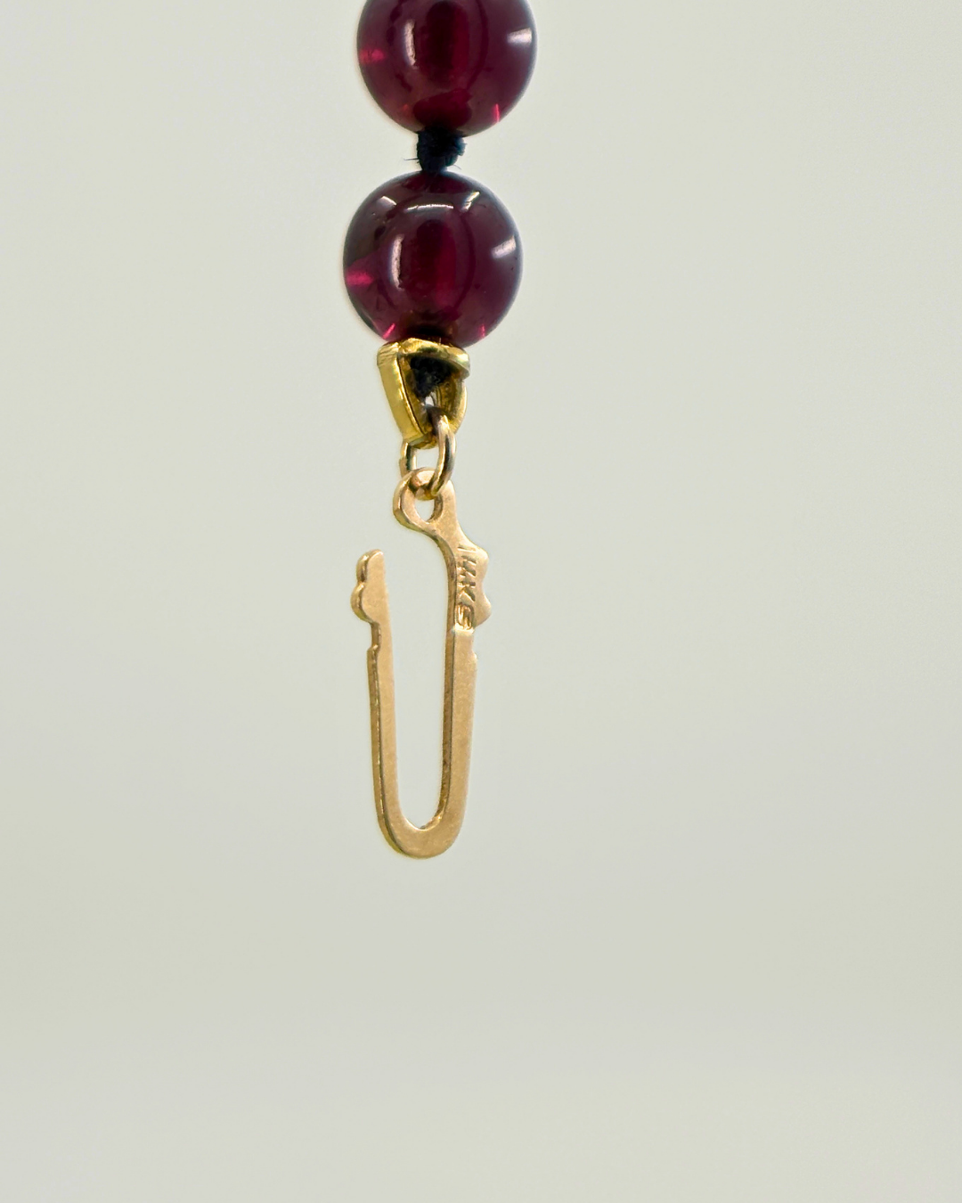Estate 14KT Yellow Gold Garnet & Pearl Bracelet