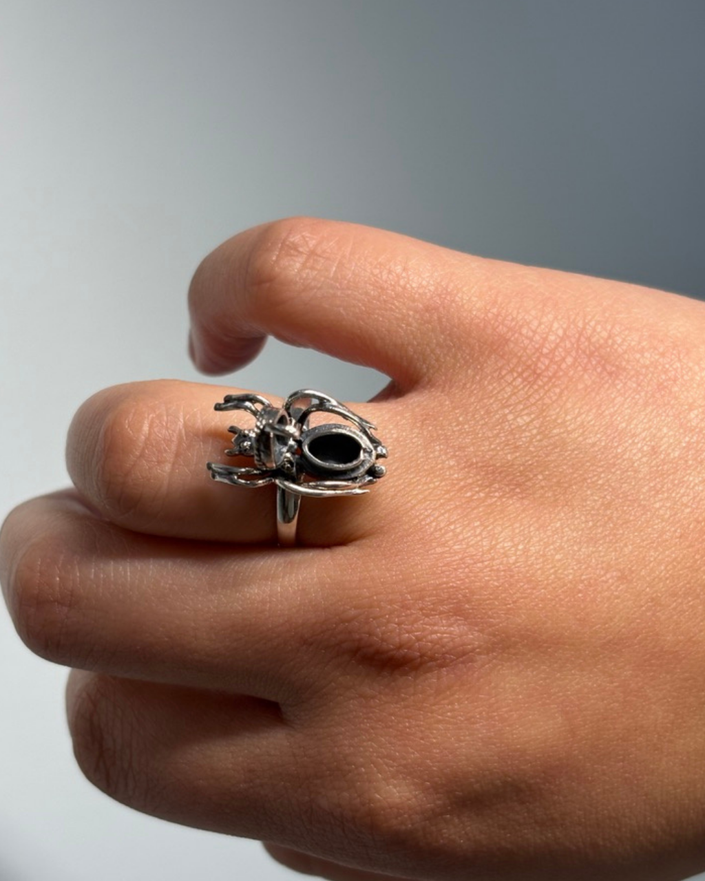 Sterling Silver Spider "Poison" Ring