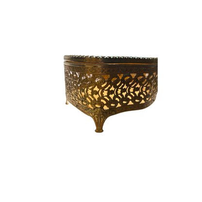 1960s Gold Tone Filigree Jewelry Box