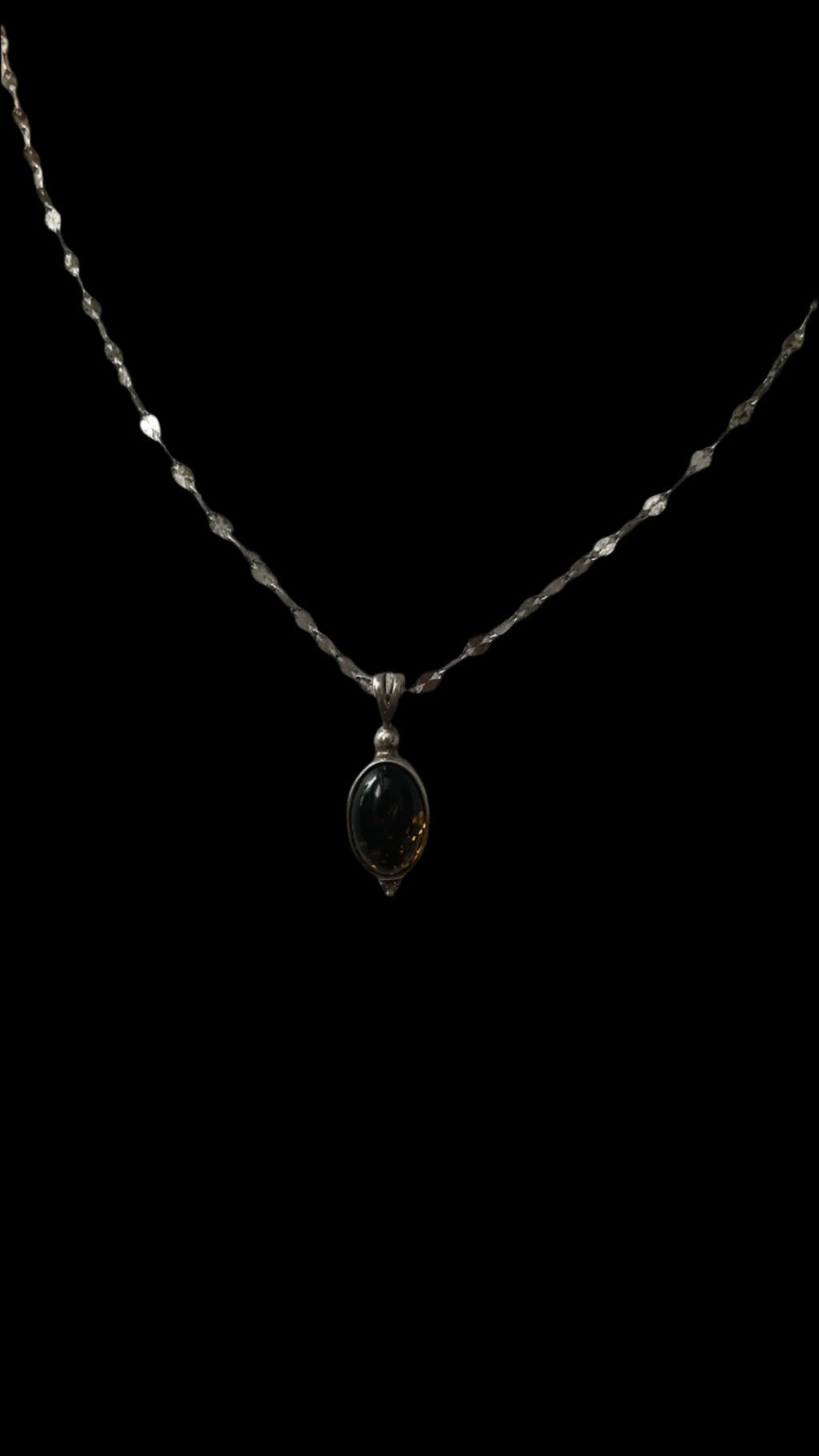 925 Diamond Cut Amber Necklace