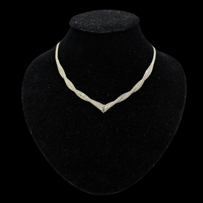 Sterling Chevron Herringbone Choker