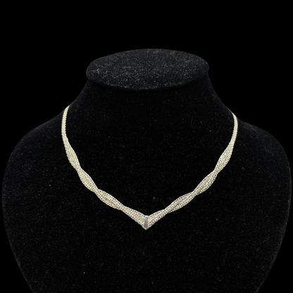 Sterling Chevron Herringbone Choker