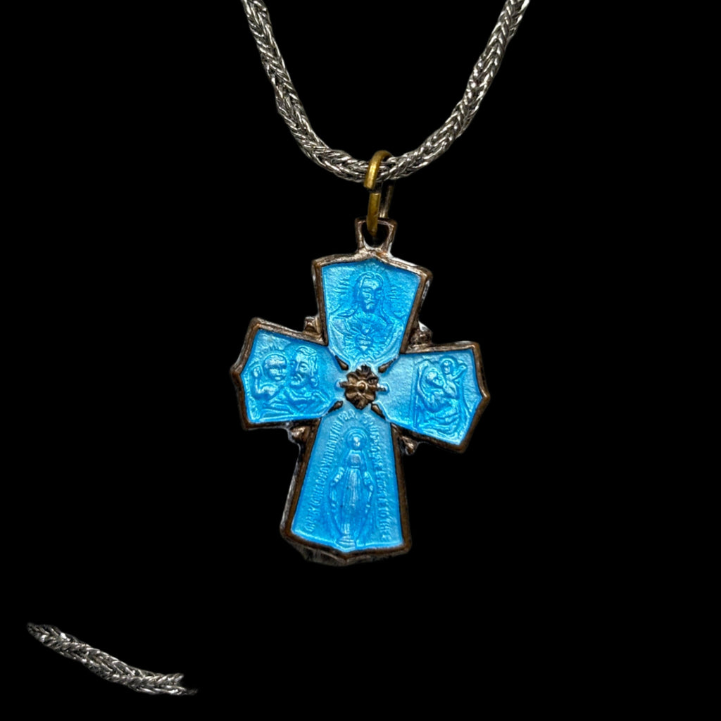 Turquoise Blue Cross Pendant