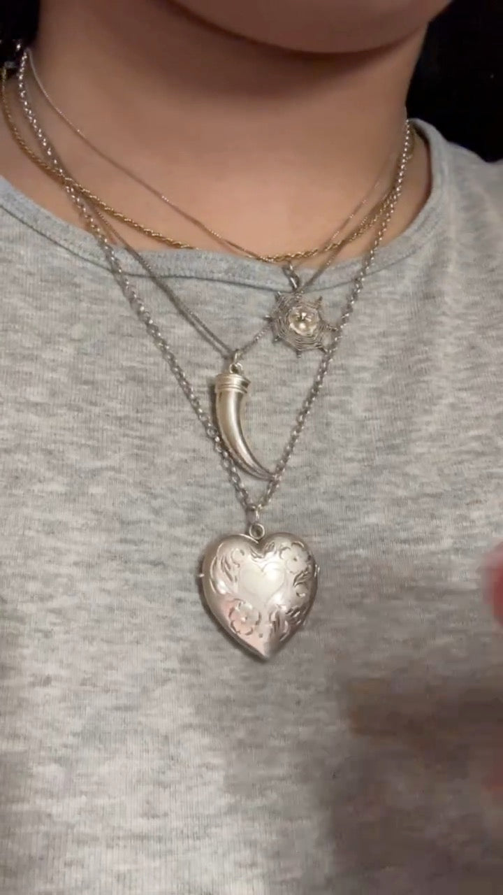 4 Picture Sterling Heart locket