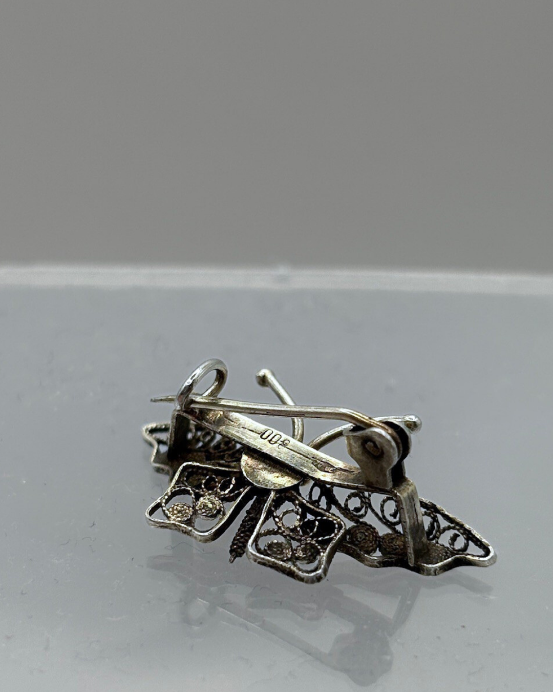 Silver Filigree Butterfly Brooch
