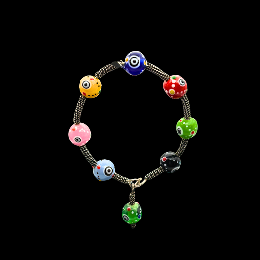 Sterling Murano Glass Bangle