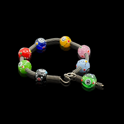 Sterling Murano Glass Bangle