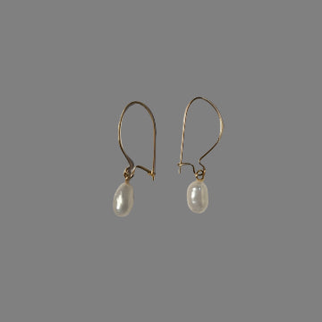 Gold Filled Wire Seed Pearl Earrings