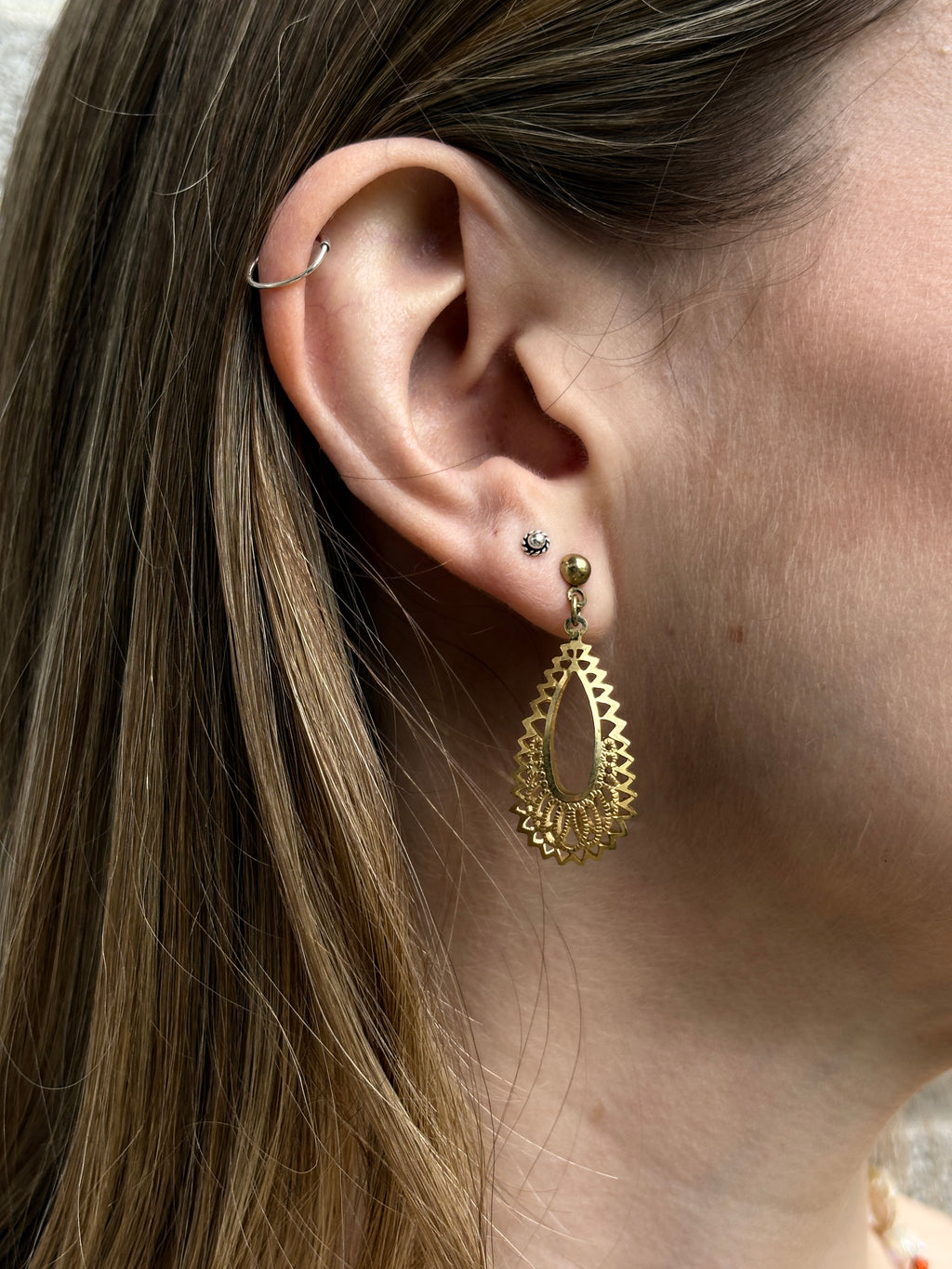 Goldtone Filigree Drop Earrings