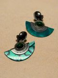 Green Lucite Clip-On Statement Earrings