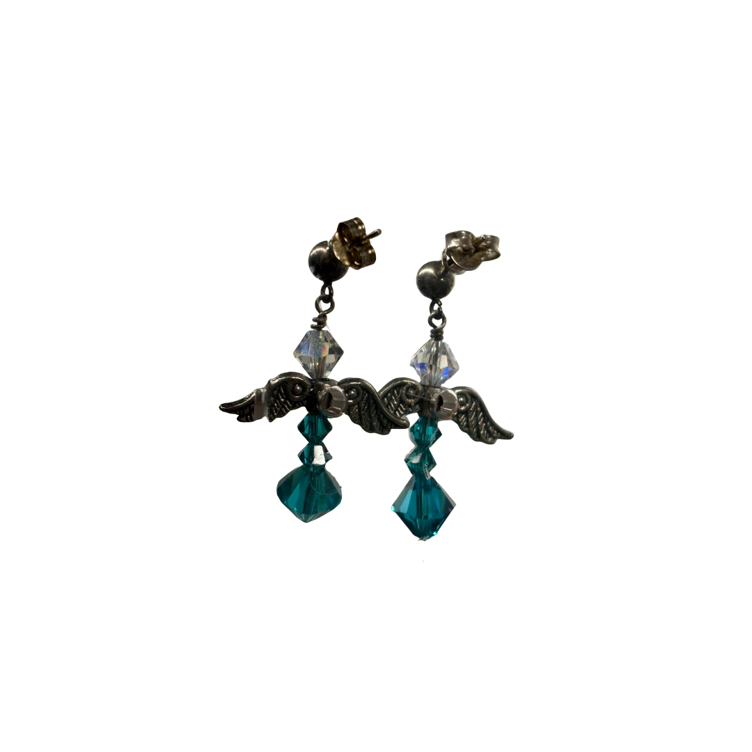 925 Angel Crystal Drop Earrings