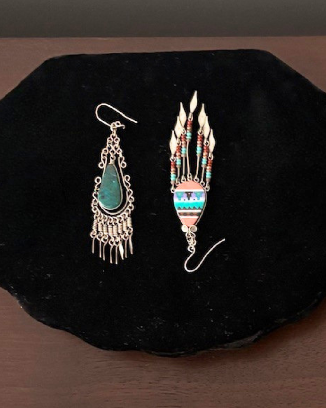 Sterling Silver Asymmetric Dangle Earrings