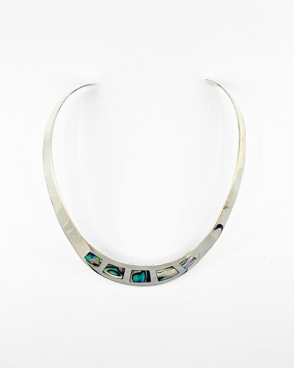 Taxco Silver Inlaid Abalone Torque Collar