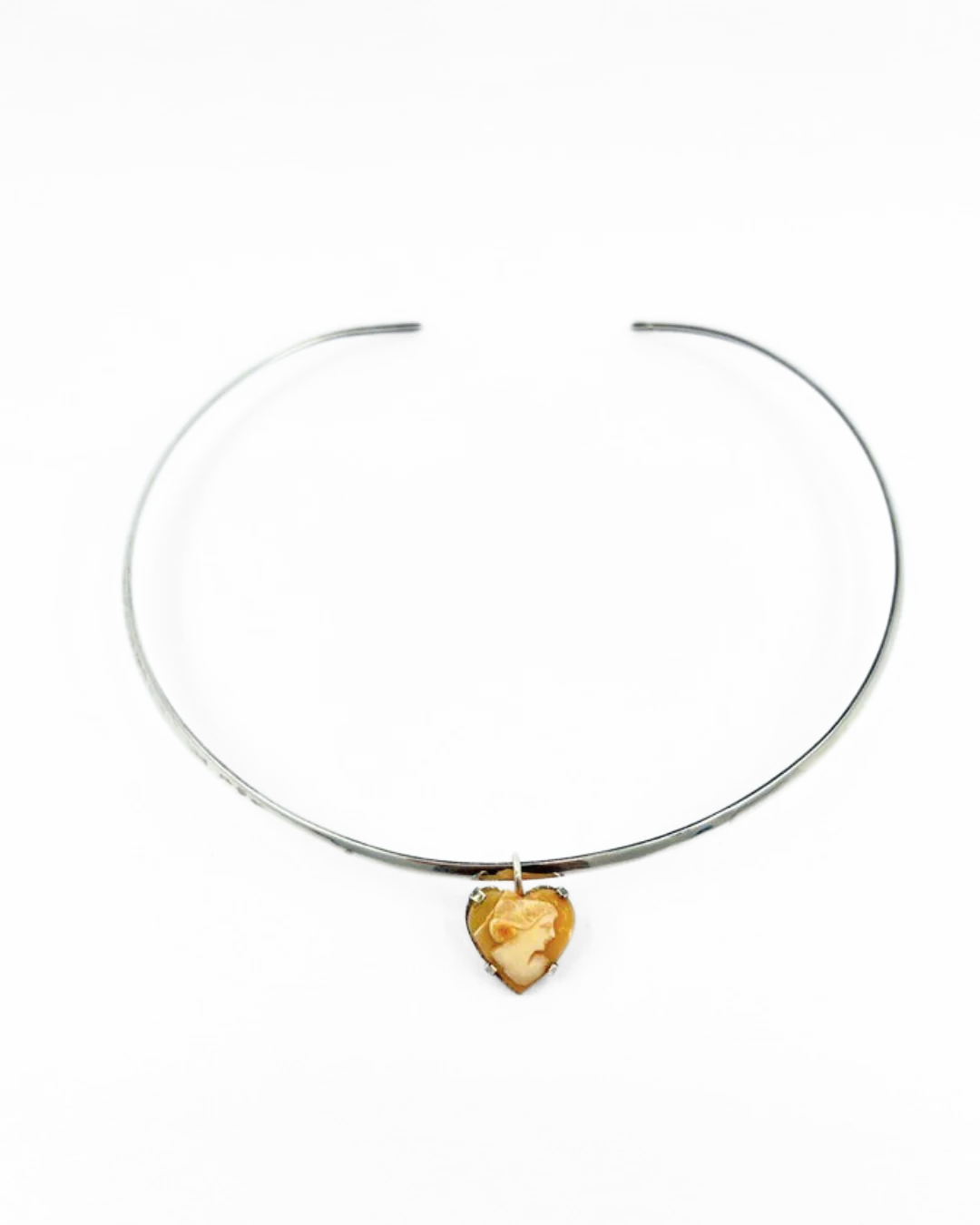 Reworked Sterling Silver Cameo Heart Pendant