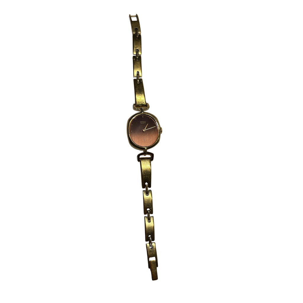Montre Seiko Cocktail Seiko plaquée or avec cadran marron, rare