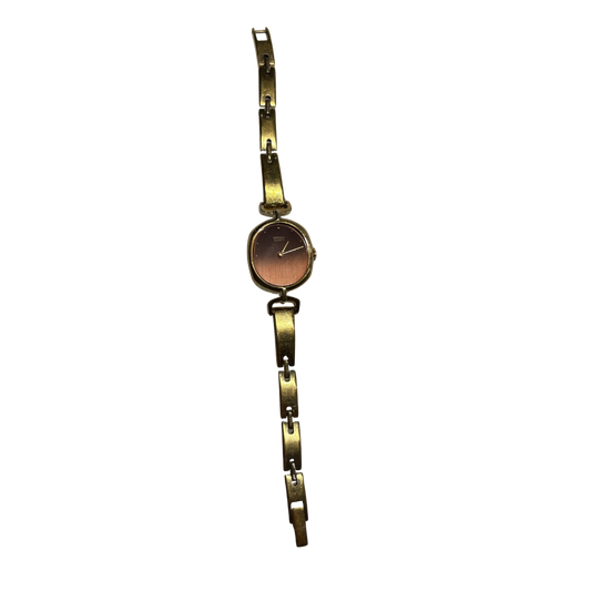 Rare Gold Plated Seiko Brown Dial Seiko Cocktail Watch