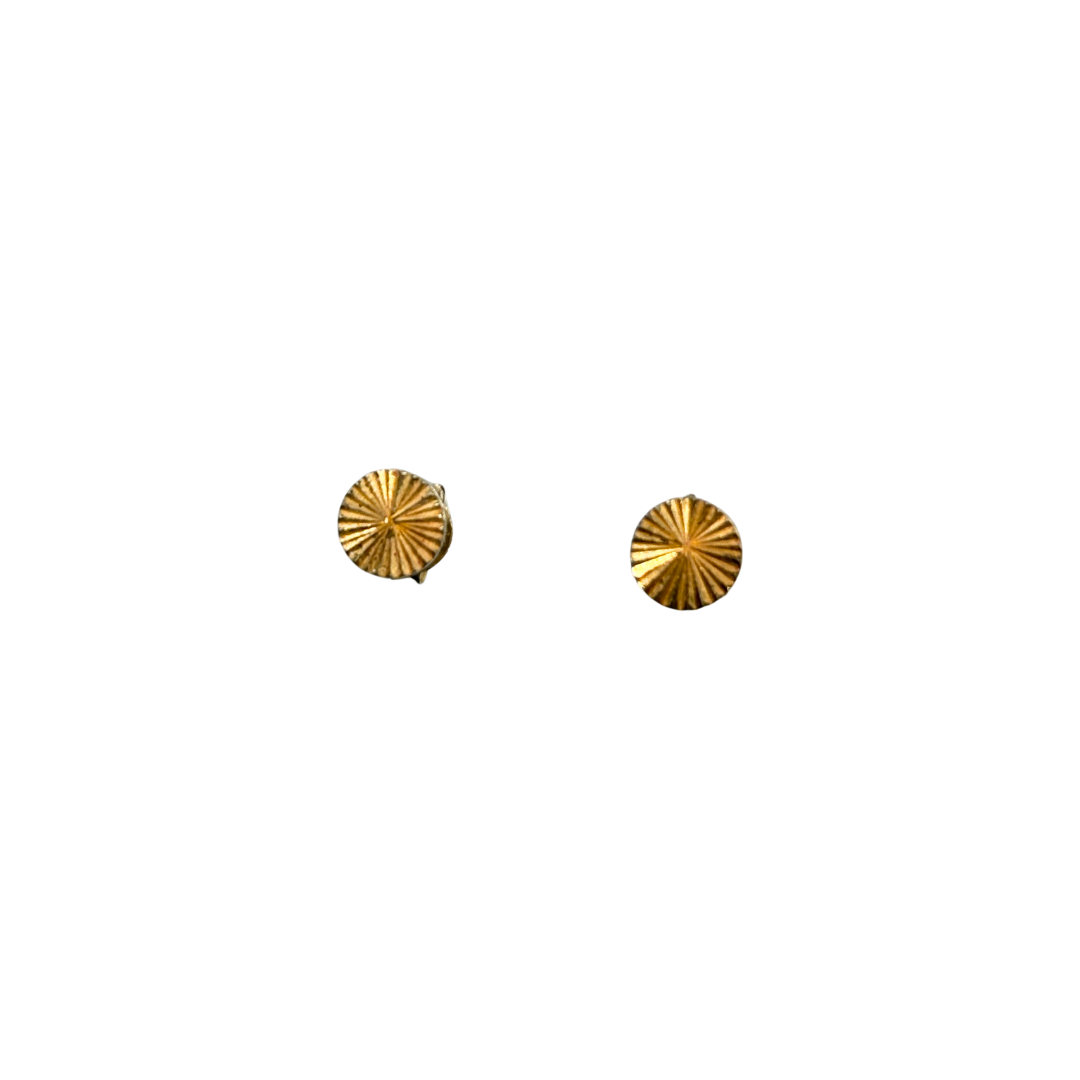 Gold over 925 Engine Turned Stud Earrings