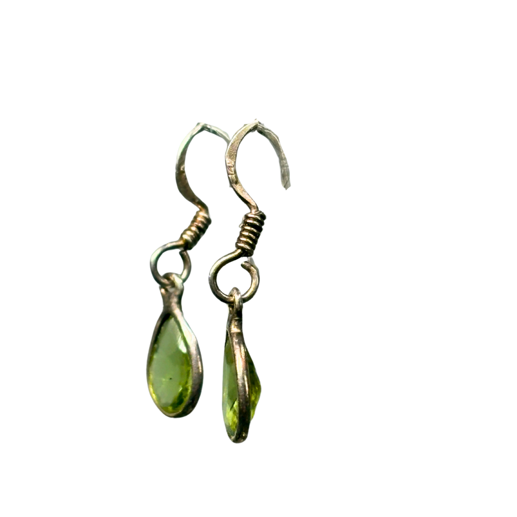 925 Peridot Dangling Earrings