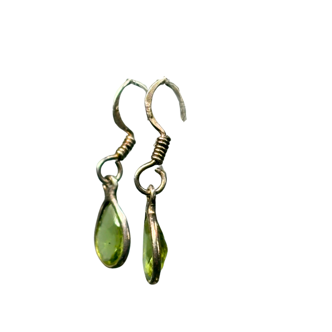 925 Peridot Dangling Earrings