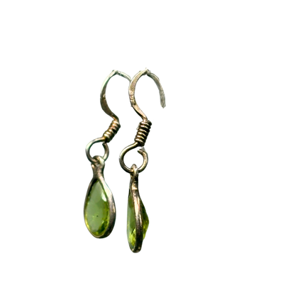 925 Peridot Dangling Earrings