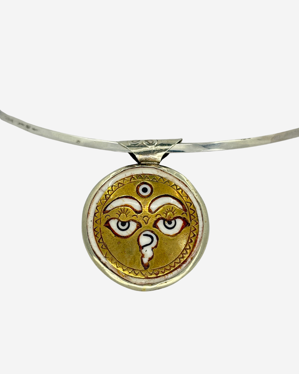 Handmade Sterling Silver Tibetan Buddha Silder Pendant