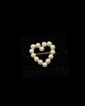 14KT Genuine Pearl Heart Brooch