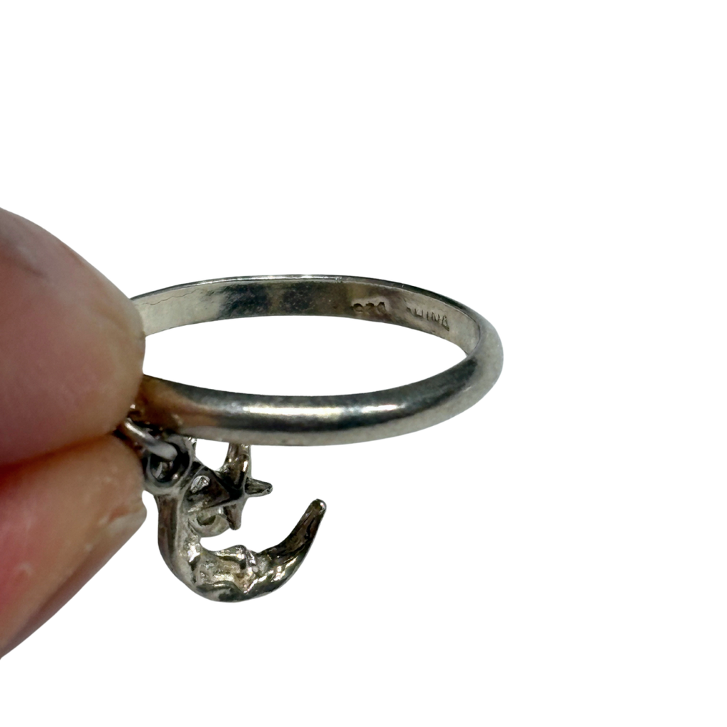 925 Articulate Moon & Stars Charm Ring