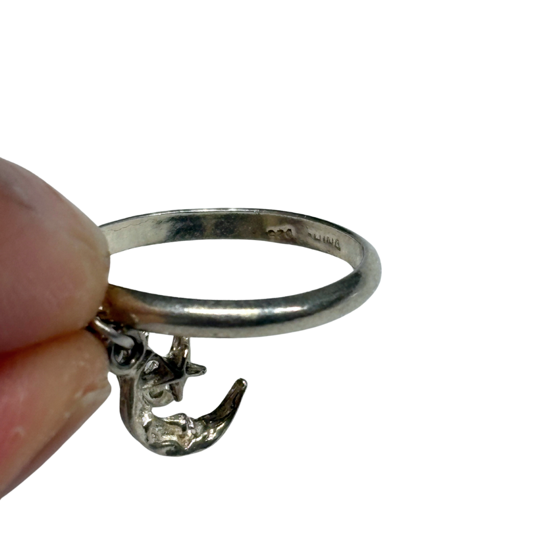 925 Articulate Moon & Stars Charm Ring