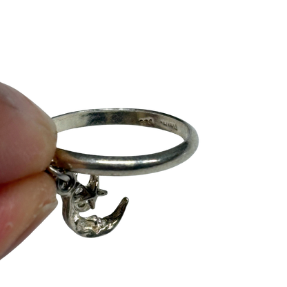 925 Articulate Moon & Stars Charm Ring