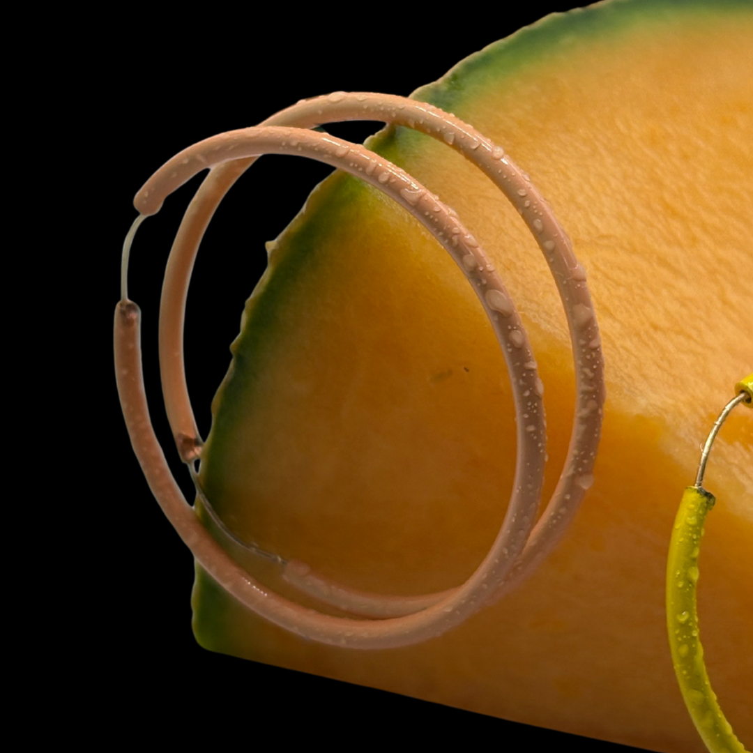 14KT Gold Wire Enamel sleeper Hoops