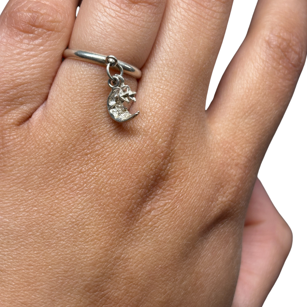 925 Articulate Moon & Stars Charm Ring