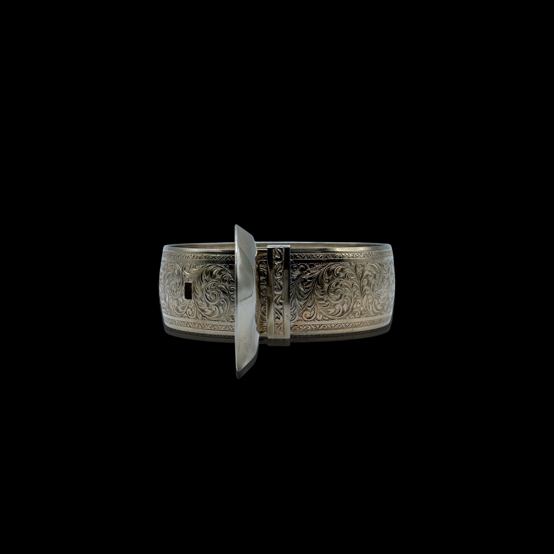 Silvertone Belt Buckle Bracelet