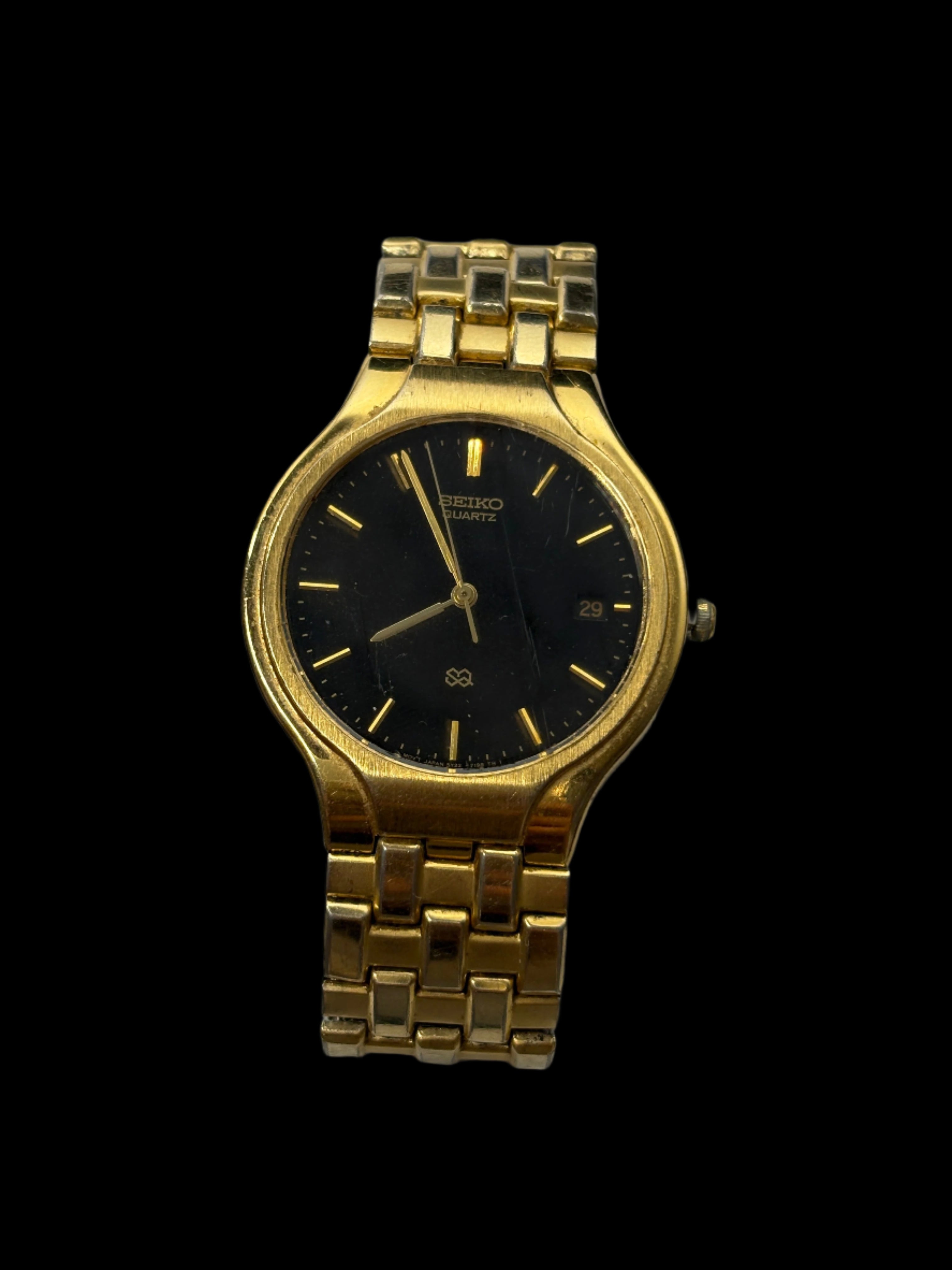 Seiko Black Dial Day Date Watch