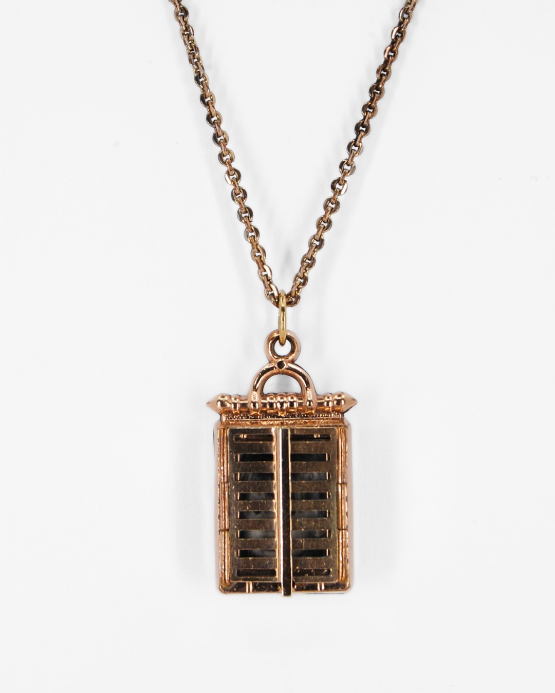 Antique Rare Gold-Filled Bloodstone Shutter Locket
