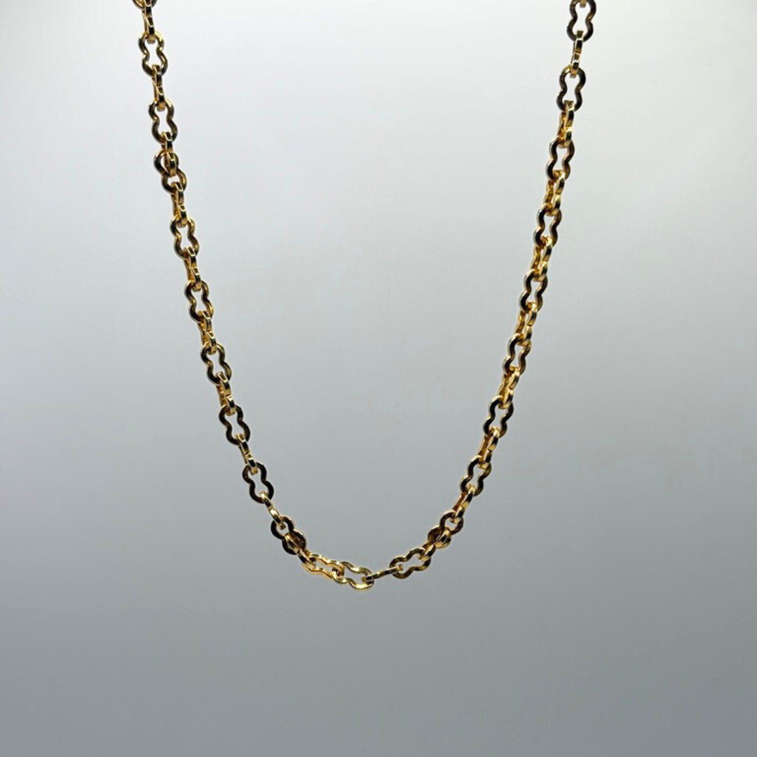 Gold Plated Watch Chain & Dog Clip Choker
