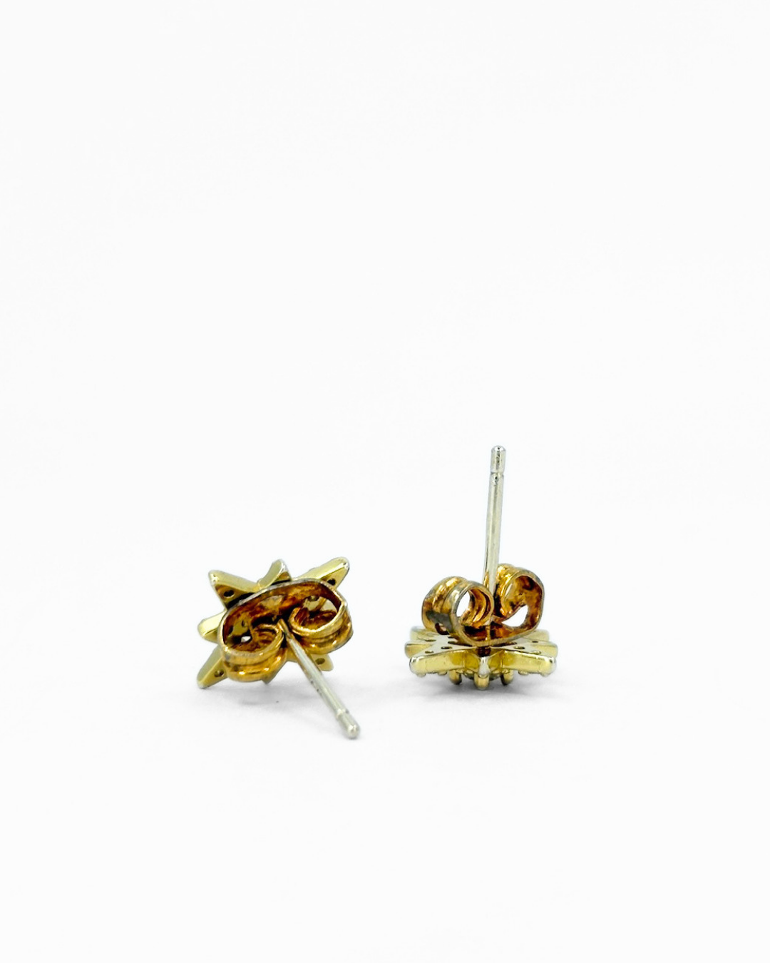 Gold Vermeil Cubic Zirconia Starburst Studs