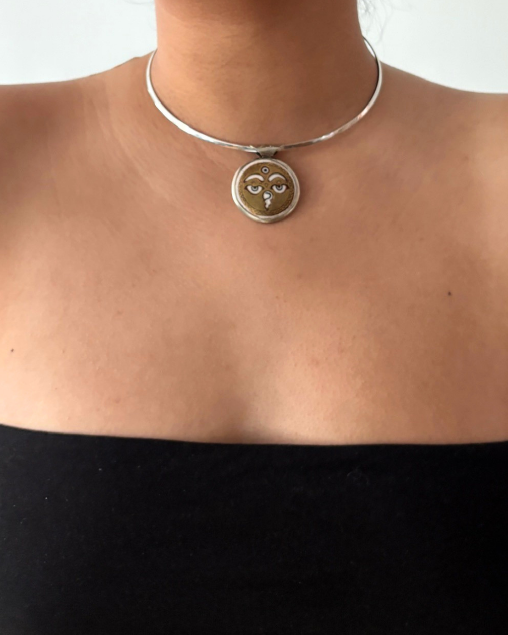 Handmade Sterling Silver Tibetan Buddha Silder Pendant