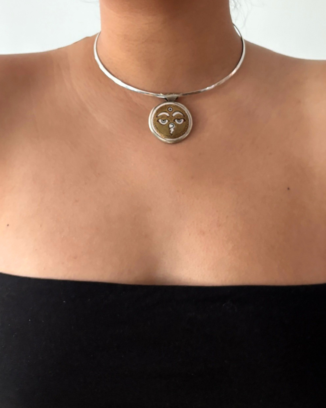 Handmade Sterling Silver Tibetan Buddha Silder Pendant
