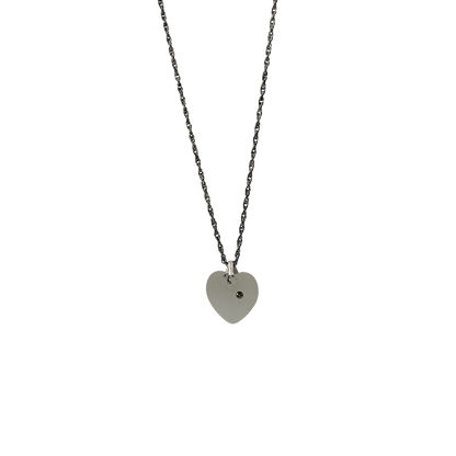Sterling Heart Glass & Gemstone Necklace